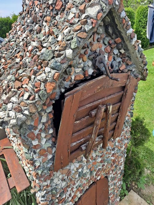 Grill betonowy kamienny palenisko do ogrodu ogrodowy kamyki kamienny