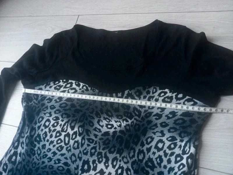 Tunika Sukienka Bluzka Dekolt w serce Cętki Panterka M 38