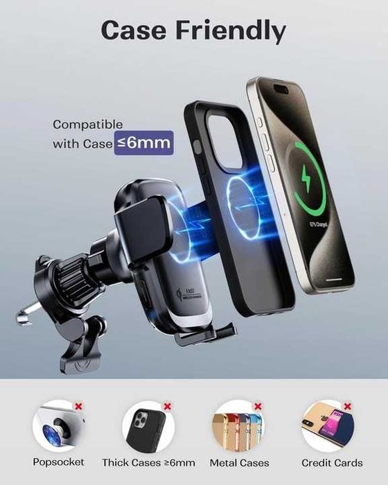 Uchwyt do samochodu z ładowarką indukcyjną kpon 15 w xo5s.