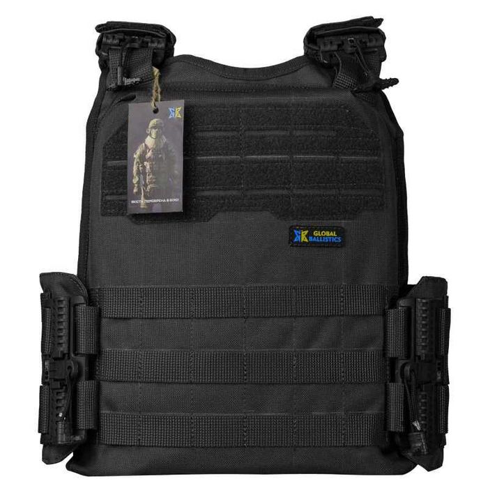 Плитоноска Ares Gen.2 Чорна (чорного кольору) Cordura. Швидкоскид.