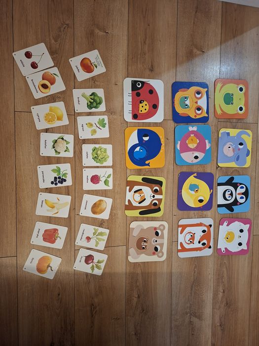 Czuczu puzzle z dziurką maluchy karty owoce i warzywa
