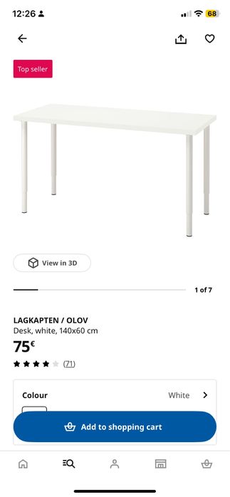 Mesa IKEA 1,40x60