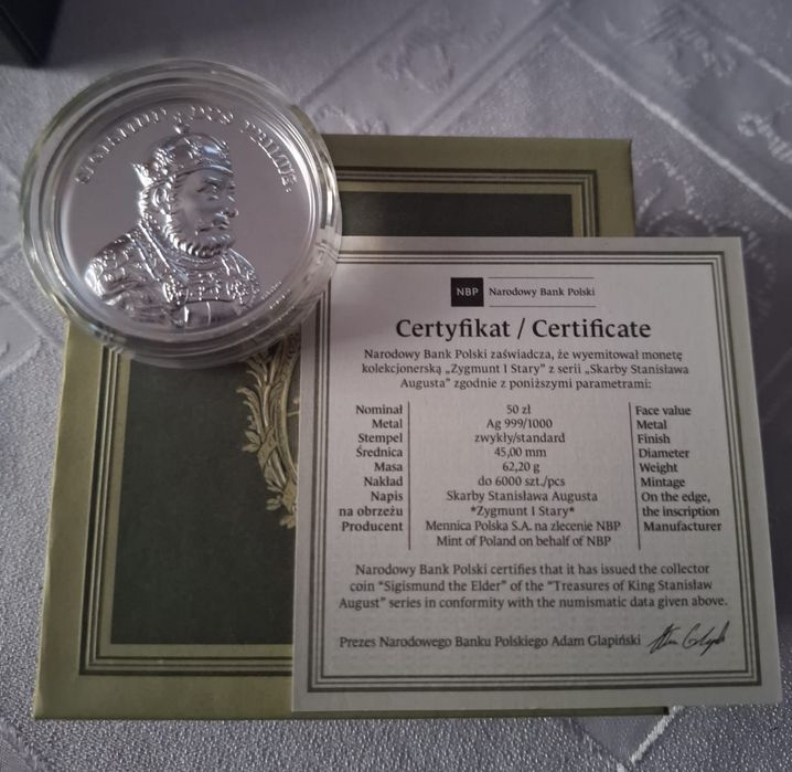 Zygmunt Stary 50 zł SSA Skarby Stanisława Augusta