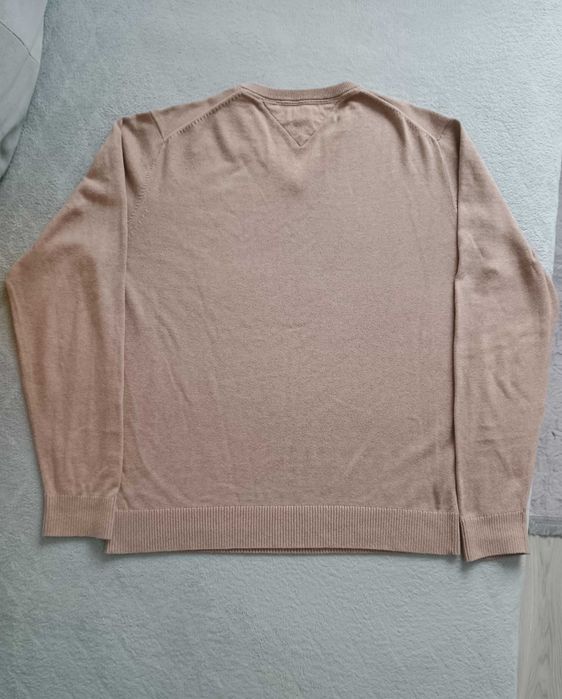 Męski sweterek Tommy Hilfiger pima cotton & cashmere rozmiar L, beżowy