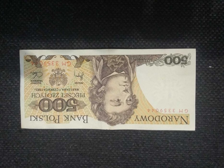 Dobry banknot - PRL 500 zł. seria GM (jak nowy)