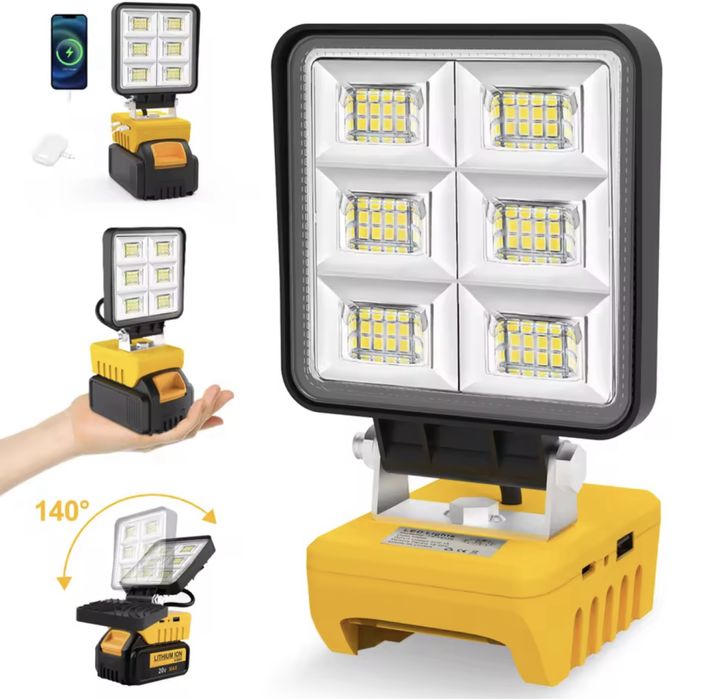 павербанк 2usb та яскрава лампа прожектор на акум dewalt