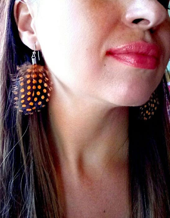 серьги с перышками