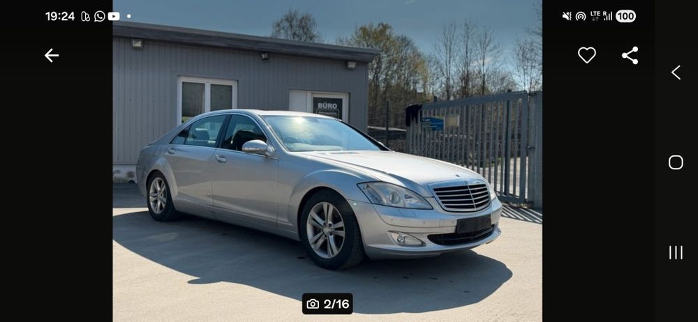 Maska błotniki zderzak chłodnice lampy przód Mercedes w221 s klasa 745