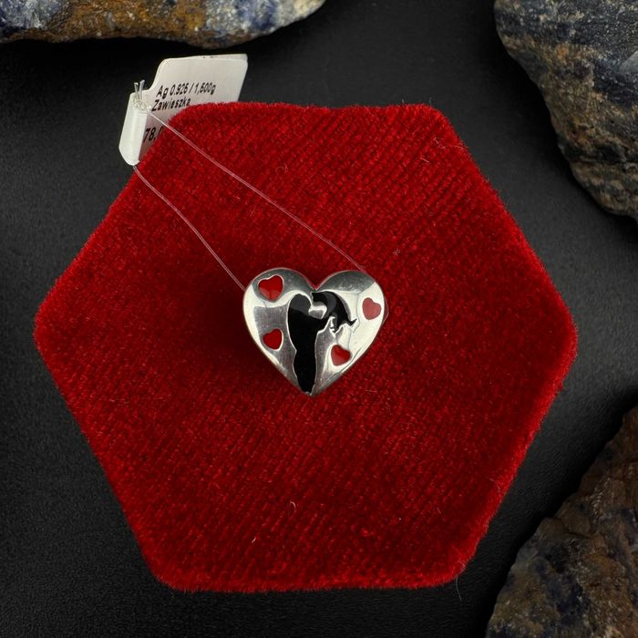 Srebrna Zawieszka Charms Serce Próba 925 Waga 1.50g Do Bransoletki Modułowej Typu ,,Pandora" (J)