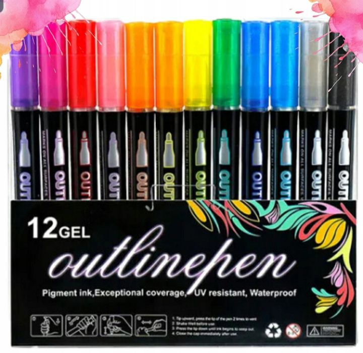 Mazaki Magic Markers Podwójna linia 12szt KOMPLET dla dzieci szkoły