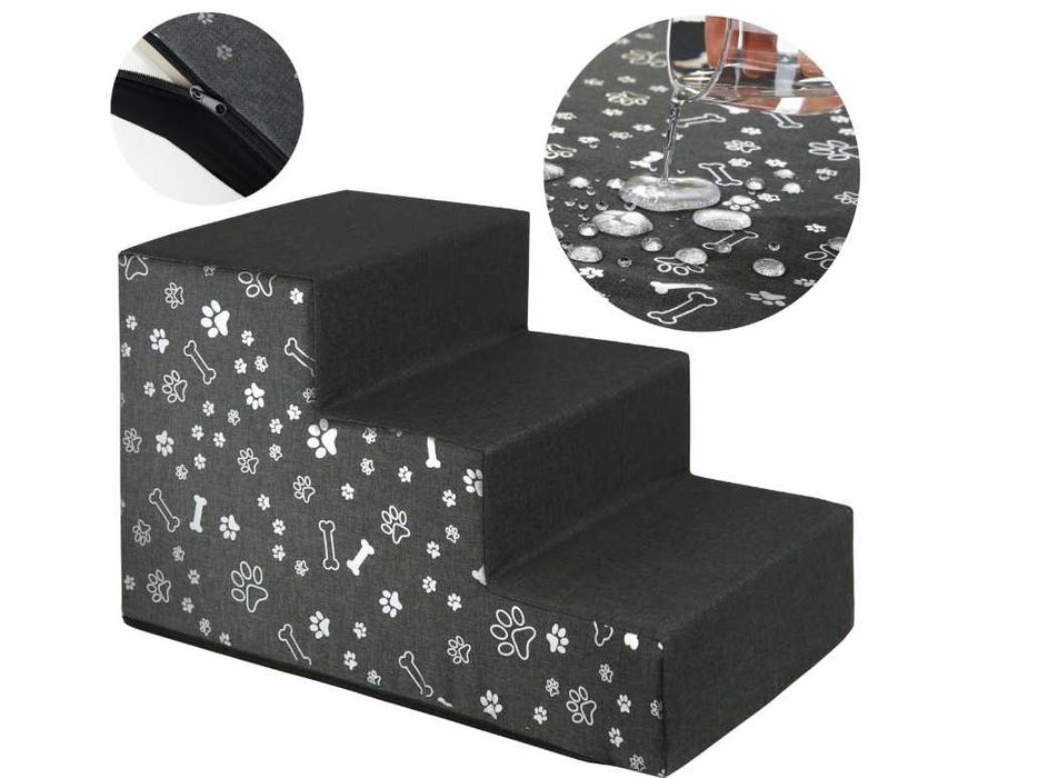 ZESTAW Schody + Legowisko dla Psa Pupila 70x50 podest rampa posłanie