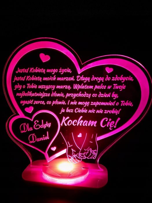 Dzień kobiet personalizowana statuetka LED PILOT