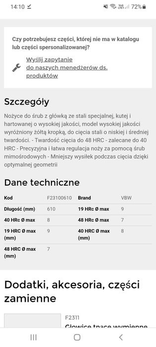 Nożyce do śrub prętów kabli VBW waggonit 980 610 knipex klauke