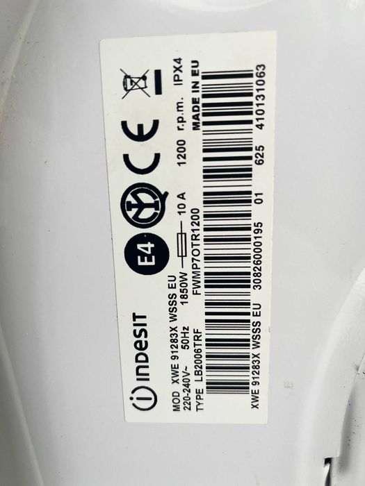 Tubos do Tambor + Tubo de Entrada de Água – Indesit XWE 91283X WSSS EU