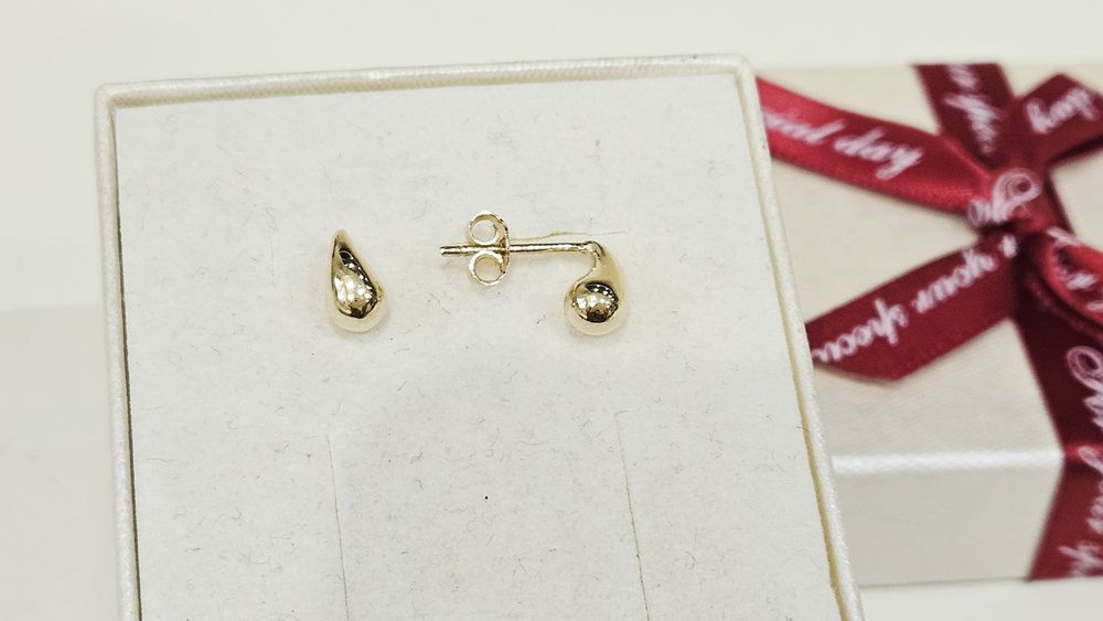Kolczyki złote łezki 14k