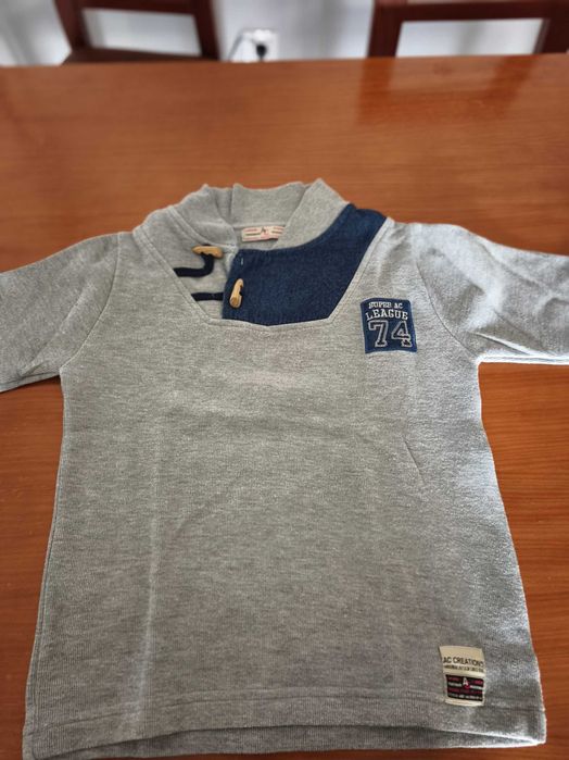 Gray and blue sweater