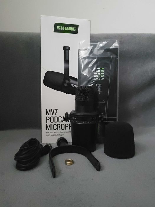 Mikrofon Shure MV7-K - kompletny zestaw w 100% sprawny USB/XLR