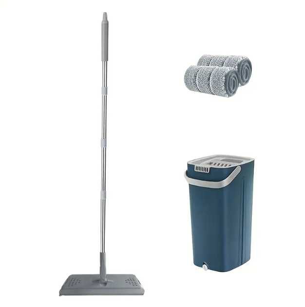 Комплект для уборки с шваброй  и ведром с отжимом 2 микрофибры 8.5 лит