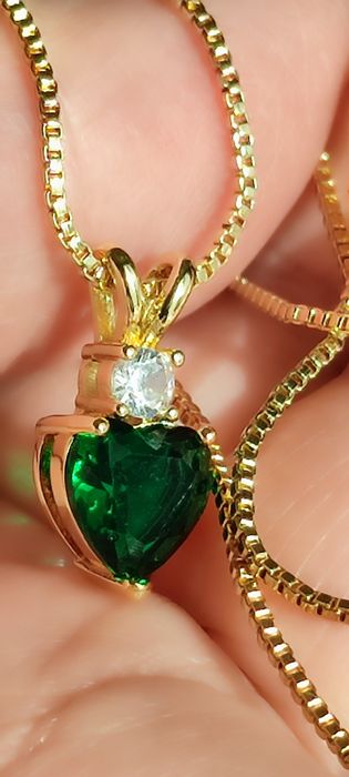 "Zielone Serduszko" naszyjnik