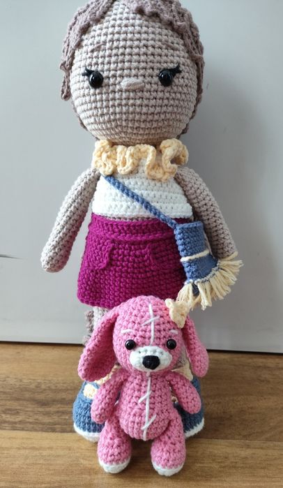 Lalka handmade z króliczkiem