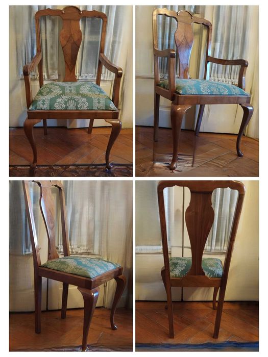 Mobília de Sala de Jantar Clássica – Estilo Queen Anne / Vintage (Madeira Maciça)