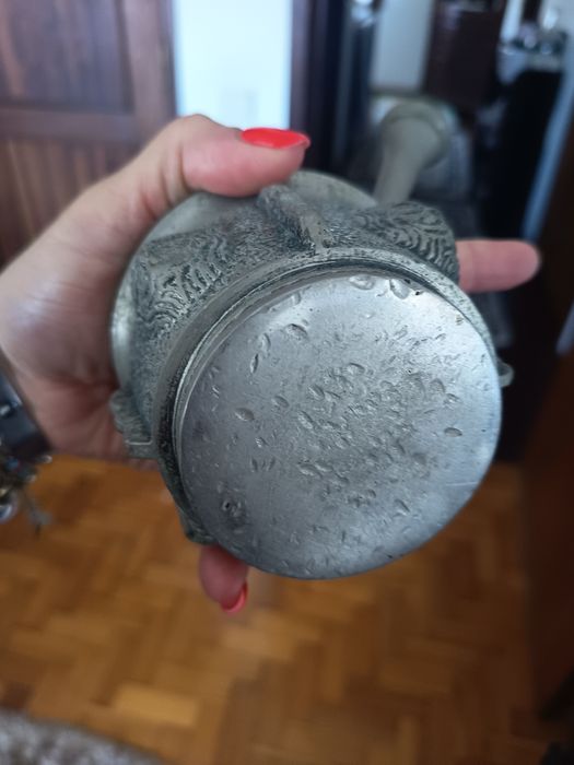 Almofariz Antigo de Farmácia com Pilão –  Bronze/Latão Maciço (Com Car
