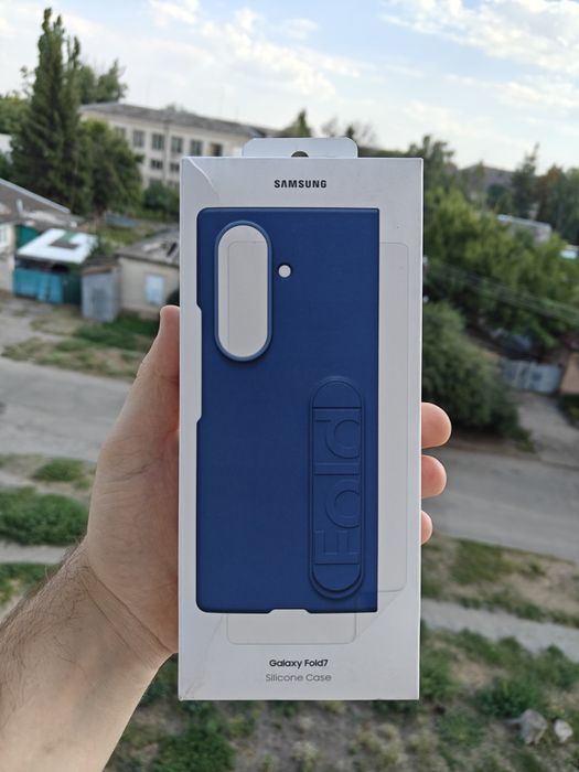Чехол на Samsung Carbon Case Fold 7 Black, Silicone Case Fold 7 Blue