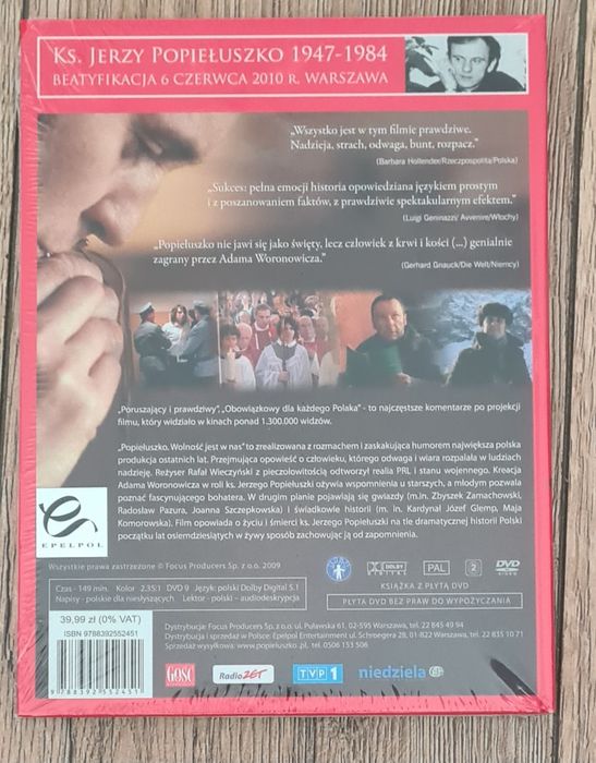 Popiełuszko Wolność jest w nas i film na DVD - Pasja