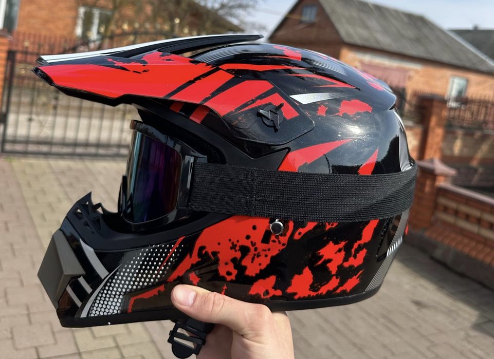Kask fullface pełny Hulajnoga rower gogle S M L XL Wysyłka Pobranie
