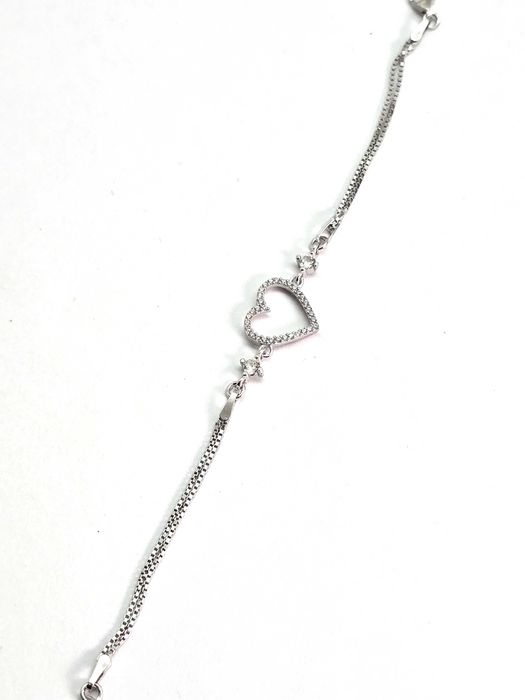 Srebrna bransoletka z serduszkiem 925 - NOWA