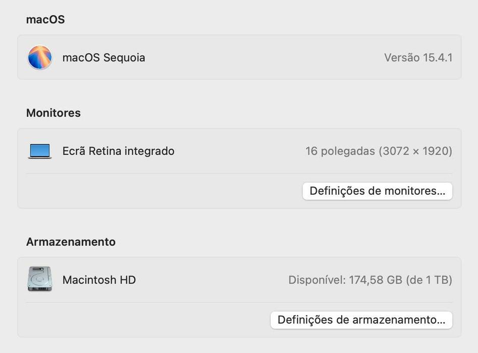 MacBook Pro 16" 2019 | Core i9 | 16 GB RAM | 1 TB SSD | Modelo A2141