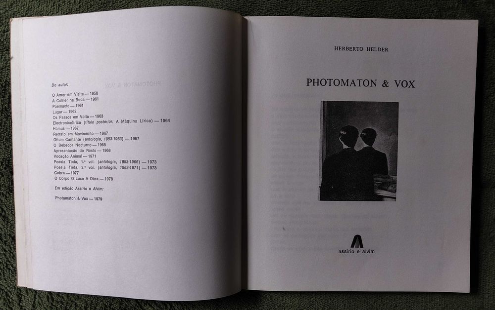 Photomaton & Vox do herberto helder