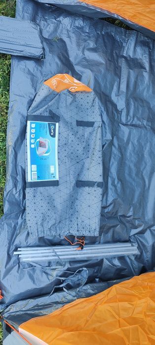 Tenda 4 pessoas + espaço no meio + toldo