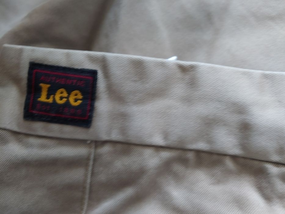 Lee spodnie chinosy Slim W32 L34 100% bawełna gruby splot męskie beż