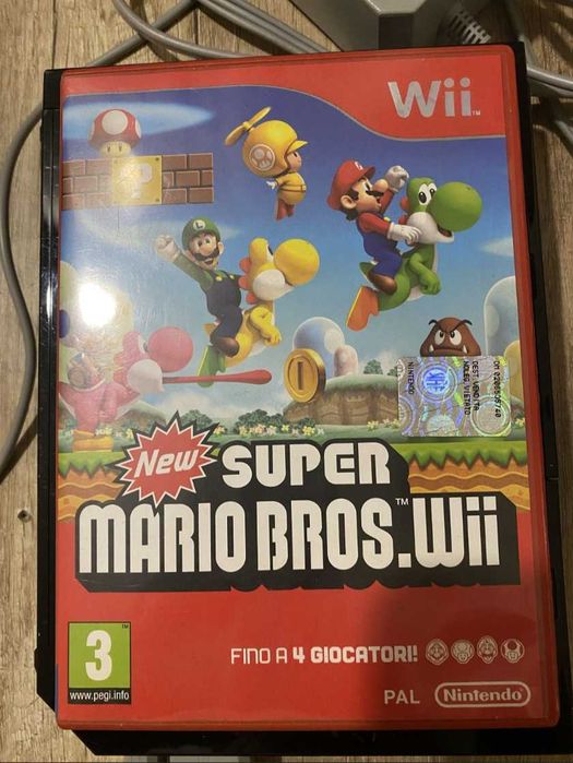 Nintendo Wii Black повний набір + Super Mario Bros Wii (оригінал)