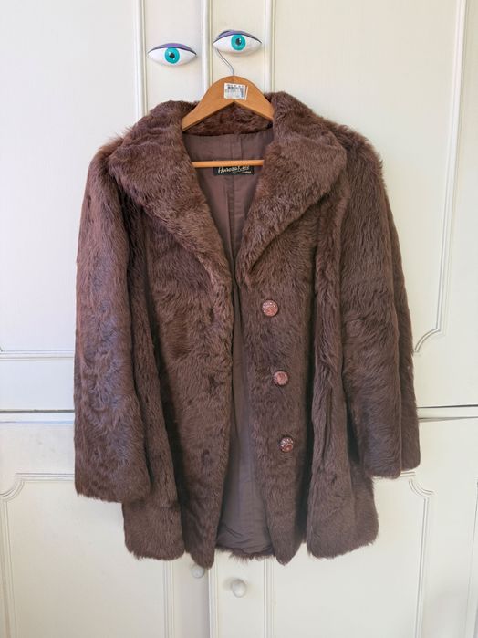 Casaco de pêlo vison castanho chocolate