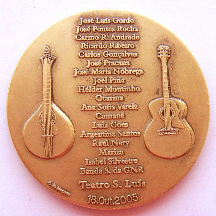 Medalha de Bronze Fado Amália Rodrigues Guitarra Prémio Grande Gala