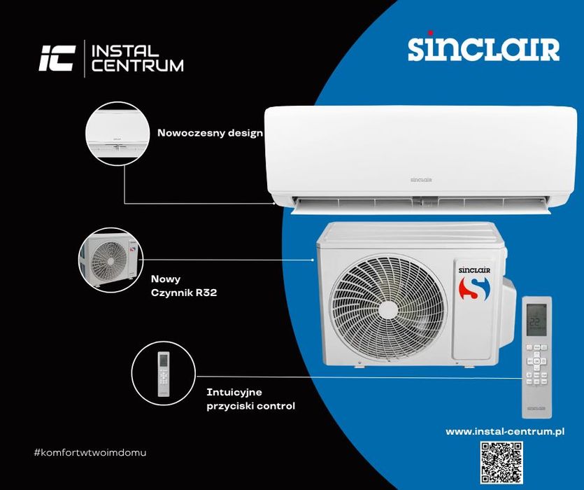 klimatyzacja SINCLAIR SKY 2,7 KW, z montażem