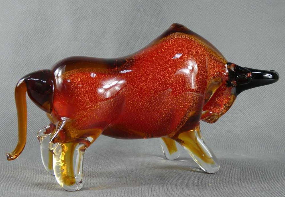 Figura szkło MURANO BYK byczek figurka 26 cm