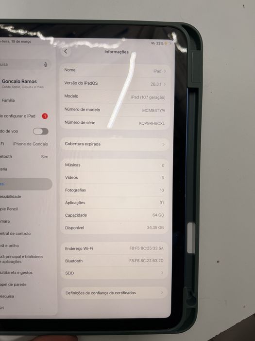 Ipad 10 geracao novo
