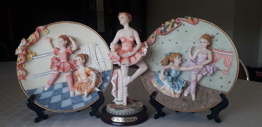 Peças decorativas para sala Bailarinas  em tons cor de rosa