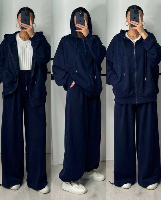 Жіночий спортивний костюм оверсайз двунитка зіп кофта і штани затяжки