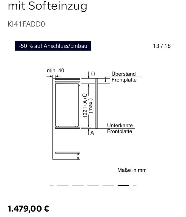 Вбудований холодильник Siemens ki41fadd0 iQ700
