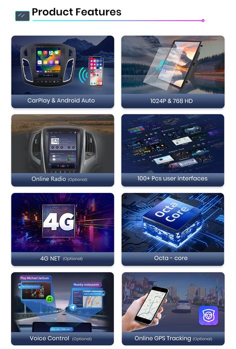 Rádio 9,7" Vertical Android Ford Focus 3 CARPLAY 8core 4G GPS 4/64GB