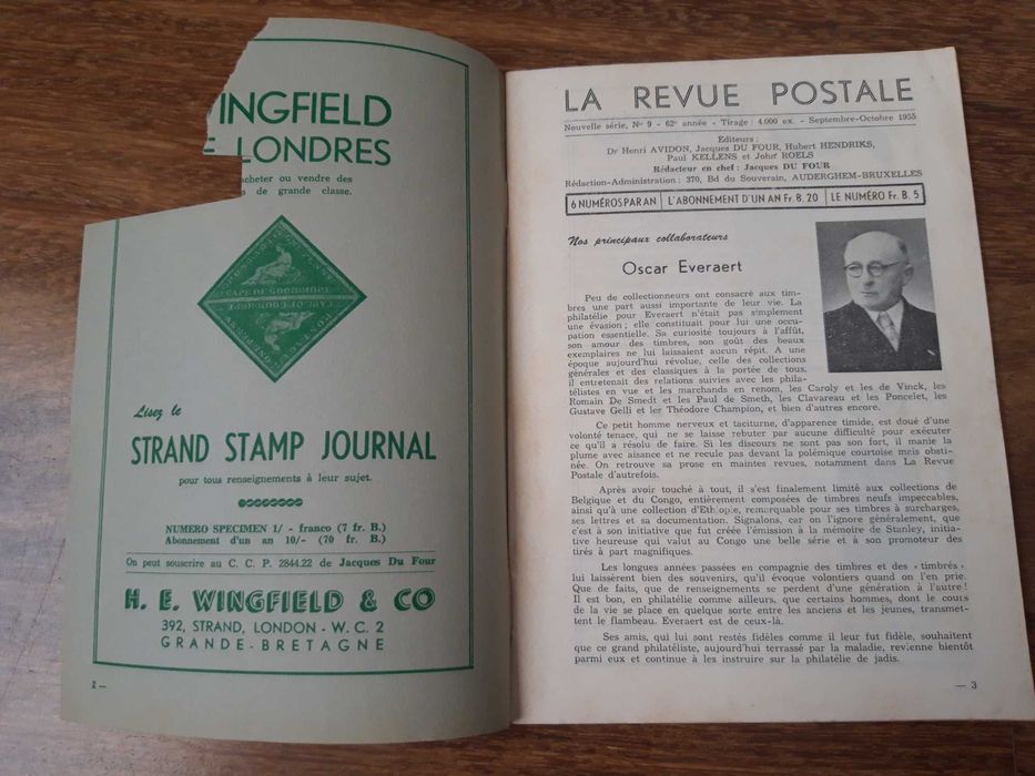 Selos Antigos - La Revue Postale - Set/Out 1955