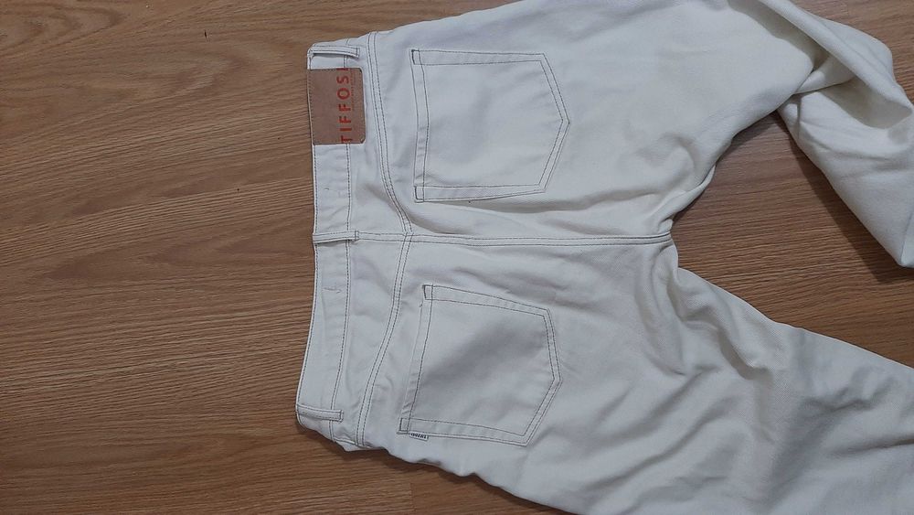 Calças Mom Jeans, Creme - 40