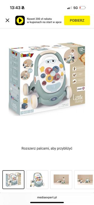 SMOBY 3w1 Pchacz chodzik dla dziecka Wrocław