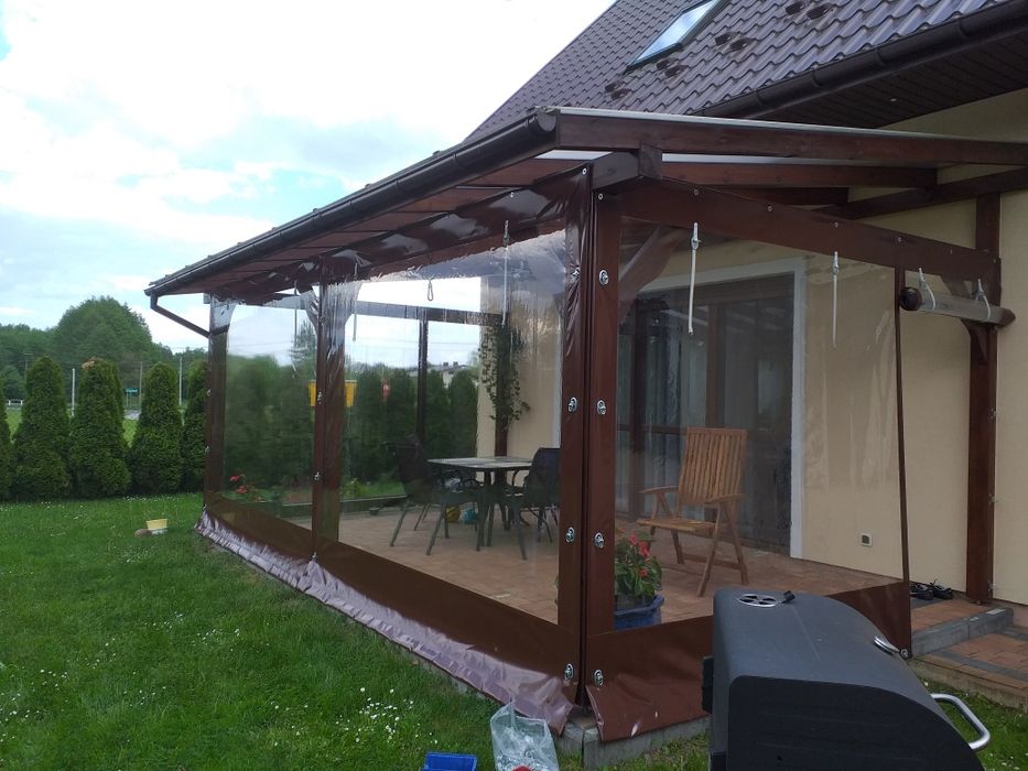 Plandeki na taras altane ogródek piwny