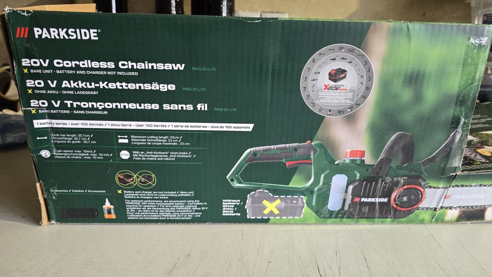 PARKSIDE 20V Motosserra a Bateria (Sem Bateria)