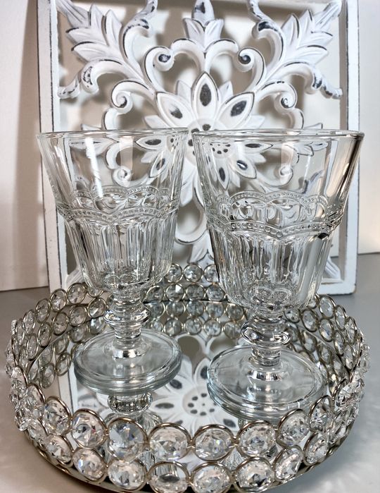 Набір. Келихи для вина «Antoine» із перловою кромкою.